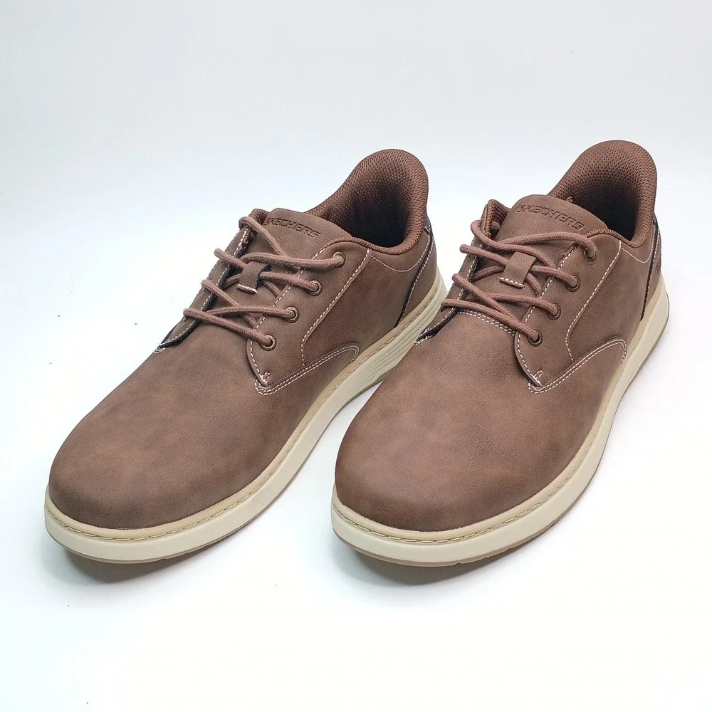 Skechers Swift Fit Hands Free Slip-ins Men Size 10 Brown Synthetic Leather